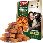 Beloved Pets Sweet Potato Dog Treats &amp; Healthy Chicken Chews 10.6 Oz - Puppy Snacks &amp; Soft Bones for Large, Medium &amp; Small Breeds - Natural Dog Food &amp; Grain-Free, Rawhide-Free Training Jerky Wraps