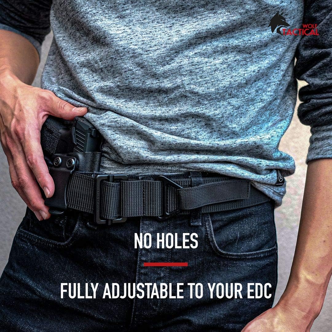 WOLF TACTICAL Heavy Duty Riggers Belt - Stiffened 2-Ply 1.75” Nylon EDC Gun Belt : Clothing