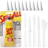 Seal-All Contact Adhesive and Sealant Bundle: 2 fl oz Tube with 10 Snip Tip Applicators and a Set of 5 Plastic Spreader Tools by 203Brands to Provide Optimal Spread on Any Given Angle or Surface