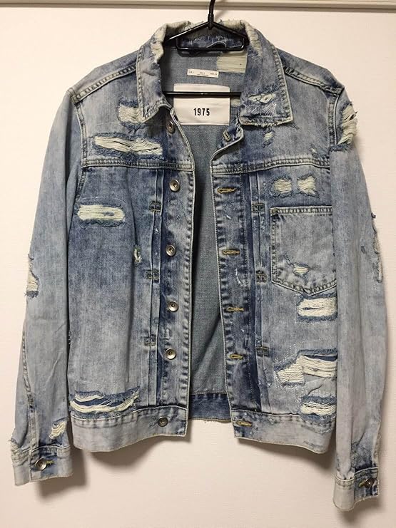 Amazon Zara Exile アツシ Atsushi 着用 ダメージデニムジャケット メンズｌサイズ アイドル 芸能人グッズ 通販