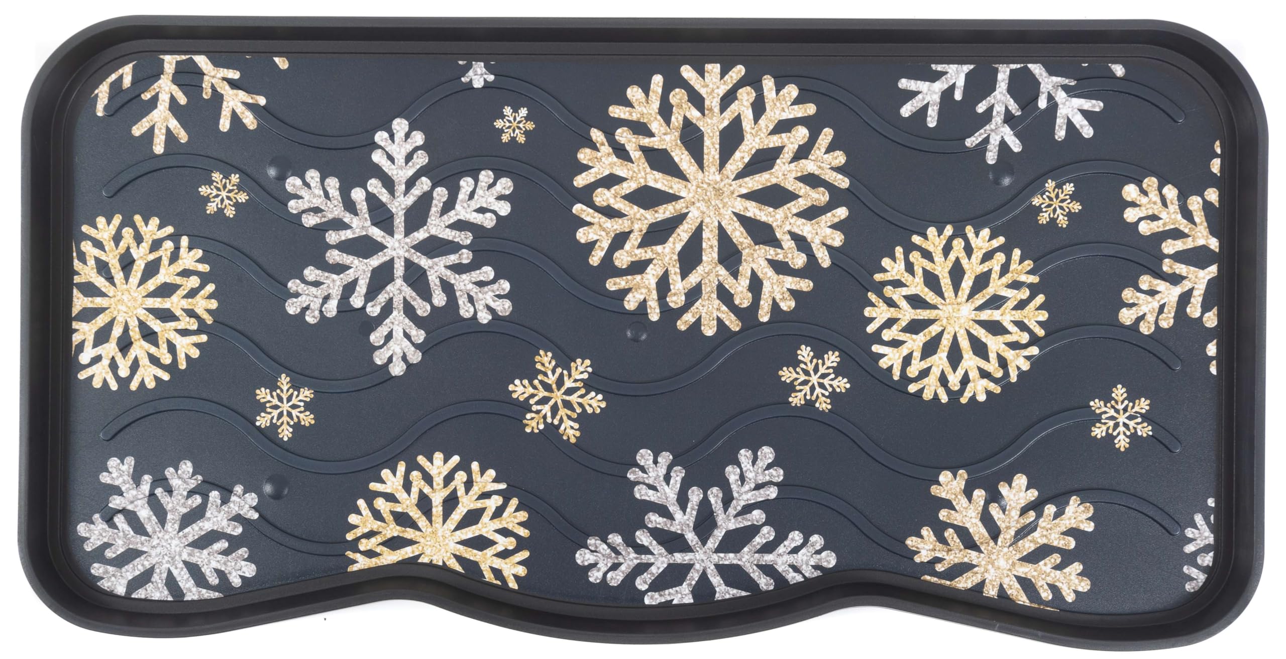 Nicoman Boot Tray Shoe Organiser Non Slip Washable Multipurpose Container Floor Carpet Protection for Indoor Outdoor - (Snowflake, Pack of 1)