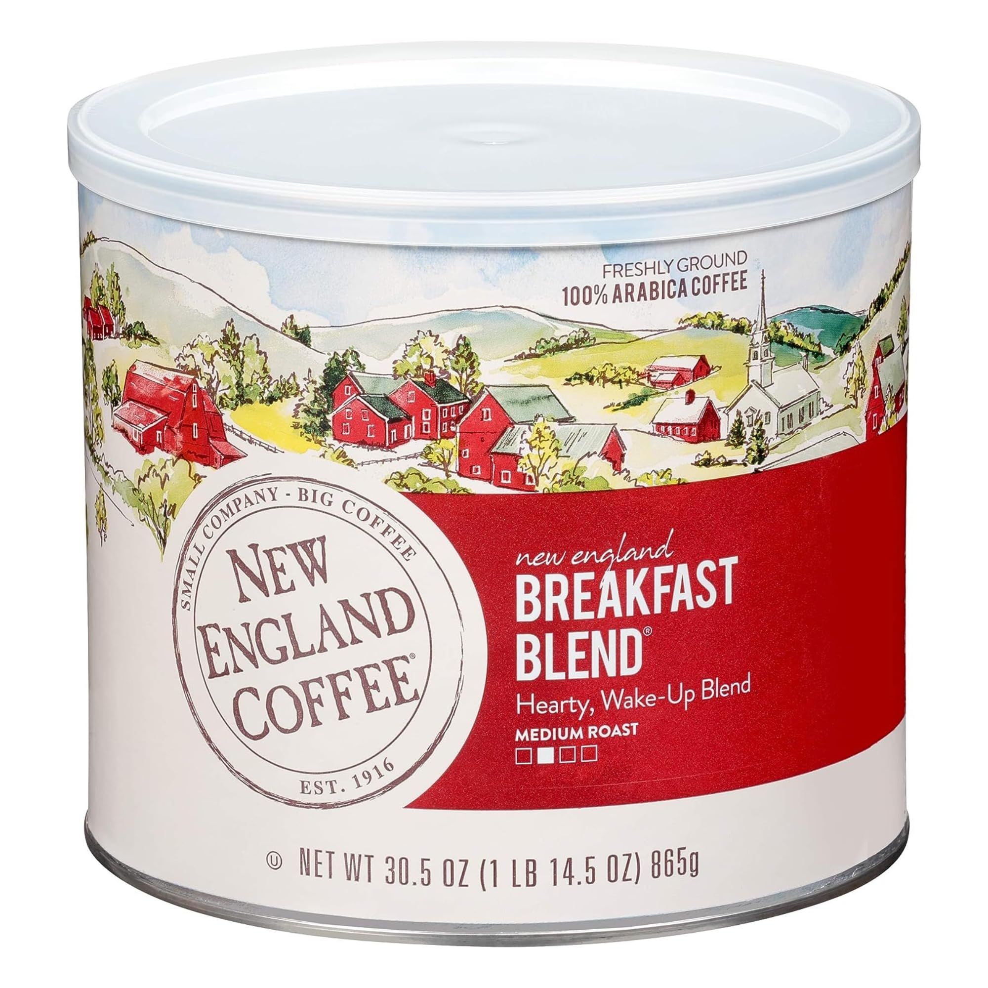 New England Coffee Breakfast Blend Medium Roast Ground Coffee, 30.5oz Can (Pack of 6) Image