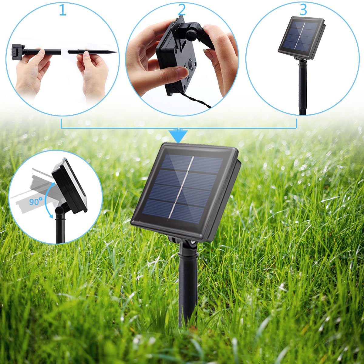 Vmanoo LED outdoor Lights 8 Tube Meteor Shower Rain Lights Solar