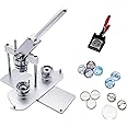 ChiButtons B400 Pro 37mm (1.5") Metric Button Maker Machine Kit | All-Metal Press with 200 Parts, Interchangeable Moulds & Handling Cutter | Create Promotional Badges, Custom Pins, Gifts (Silver-New)