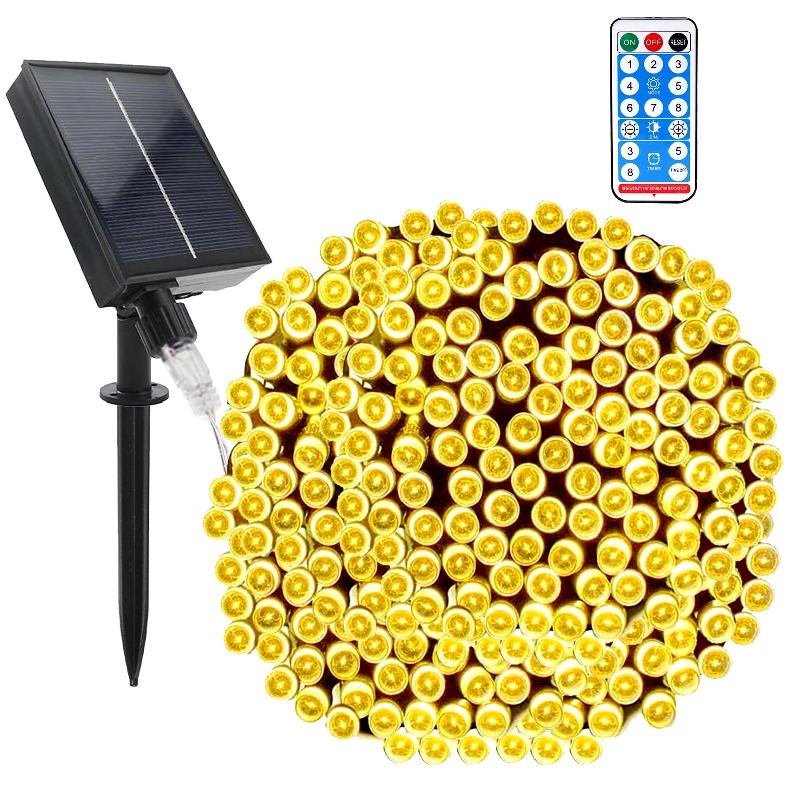 GHONLZIN Solar String Lights, Solar Garden Lights 200 LED 72ft Upgraded Solar Powered Lights with Remote 8 Modes Waterproof Decorative String Lights for Wedding Party Tree Xmas Garden Decoration