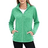 MAGCOMSEN Fleece Jacket Women Zip UP Lightweight Soft Polar Warm Winter Jackets for Women with Pockets Outdoor Hiking