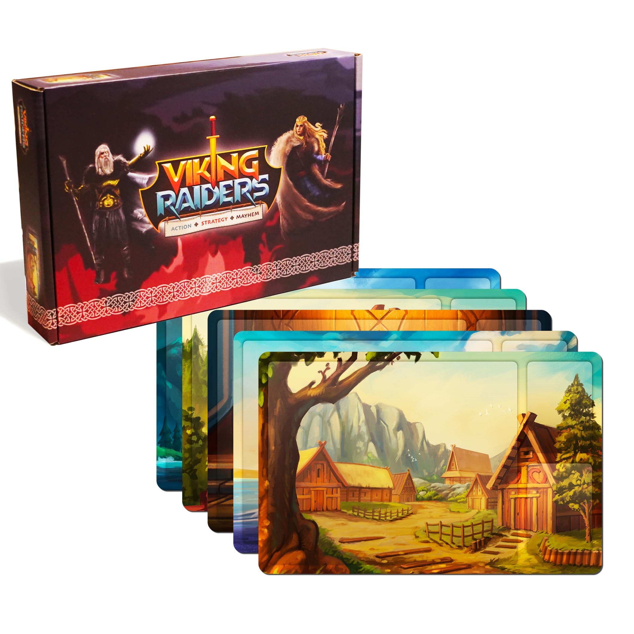 Viking Raiders Set of 5 Player Mats Official Accessory