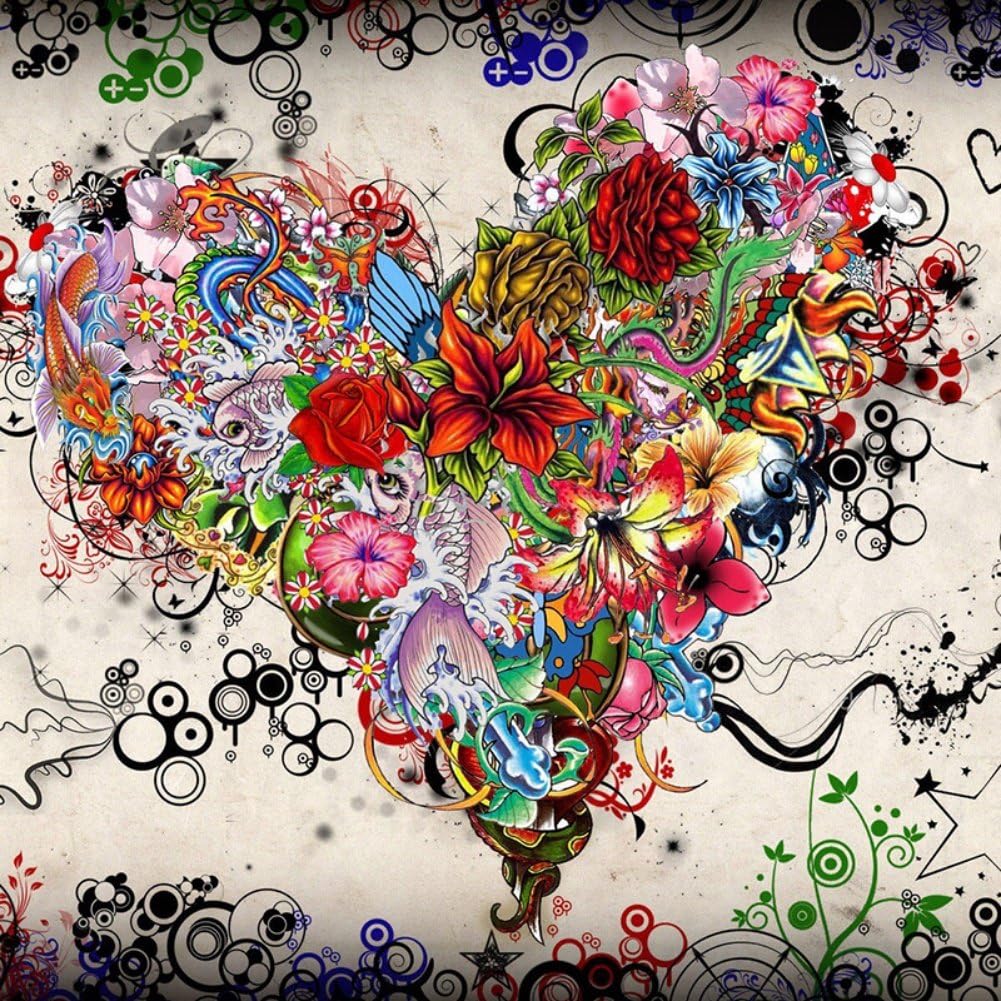 Adarl 5D DIY Full Diamond Painting Rhinestone Pictures of Crystals Embroidery Kits Arts, Crafts & Sewing Cross Stitch (Blossom Heart)