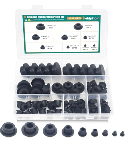 1000) Black Nylon Hole Plugs 7/16 Locking Rigid Plug push in round flush 7/16 e
