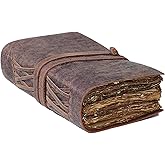 Handmade Vintage Leather Journal for Men & Women – 13 x 10 Inch Refillable Travel Diary, Antique Deckle Edge Paper, Rustic Writing Notebook for Sketching, Poetry, or Gift (Vintage Brown, 6 x 4 Inch)