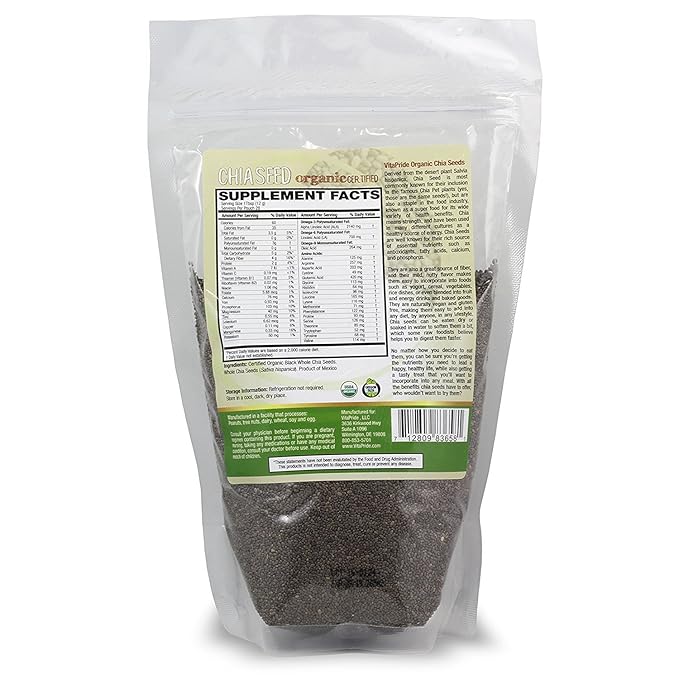vitapride Finest Orgánica Chia semillas Raw Orgánica Negro ...