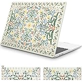 iCasso for MacBook Pro 13 inch Case M2 2025, 2024-2016 A2338 M1 A2251 A2289 A2159 A1989 A1708 A1706, Slim Anti-Scratch Protective Plastic Hard Shell Case+Keyboard Cover for Mac Pro 13''-Green Floral