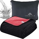 CREW FLX Waterproof Blanket for Bed Intimacy (80" x 60" Queen Size) Reversible Plush Fleece, Love Blanket, Moisture Absorbent TPU Layer Stain Proof Couch Bed Mattress Water Proof Cover Red/Black