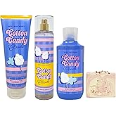 Bath & Body Works Cotton Candy Clouds Trio Gift Set - Body Cream, Fragrance Mist and Body Wash - with a Himalayan Salts Springs Bar Soap - Full Size