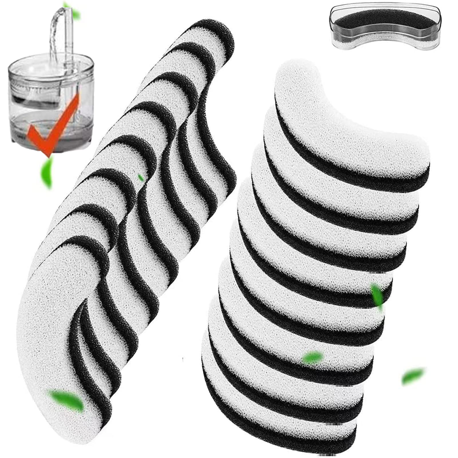 Photo 1 of Cat Water Fountain Filters, 16 Pack Pet Fountain Replacement Foam Sponge Pre-Filters Fit for Clear Cat Water Fountain, Dog Dispenser