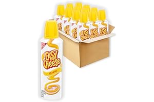 Easy Cheese Cheddar Cheese Snack, 8 oz Cans (Pack of 12)