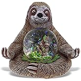 CoTa Global Sloth Snow Globe – Sparkly Pink Glitter Snow Globe with Cute Animal Figurine, Decorative Tabletop Ornament, Collectible Sloth Globe Decor for Adults, Home, Desk, or Shelf Display - 45 mm