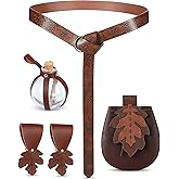 Twistover 6 Pcs Women Renaissance Accessories Leaf Belt Bag Medieval Viking Belt Potion Bottles Leather Skirt Hikes