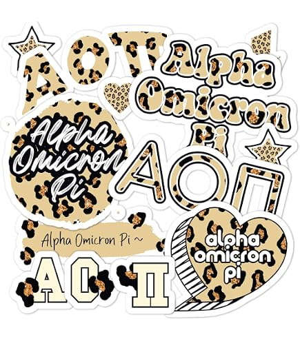 Alpha Omicron Pi Sticker Sheet - 15 Girl Power Vinyl Decals For Sorority Pride