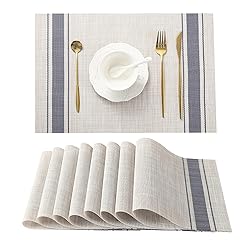 Leetaltree Khaki-Blue Placemats, Heat Resistant