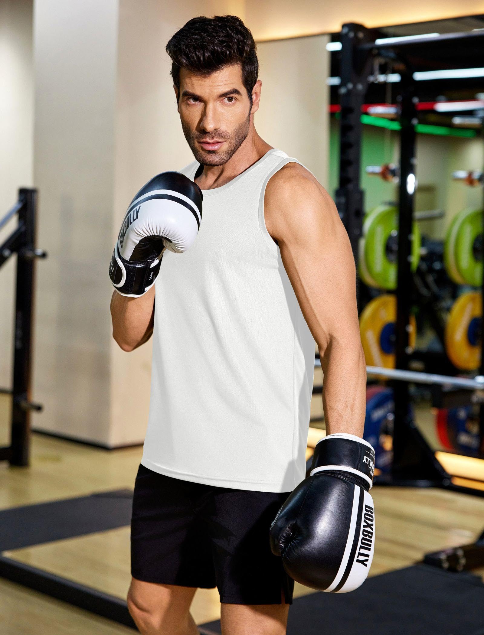 PINSPARK Men's 3 Pack Tank Tops Workout Sleeveless Muscle Shirts Quick Dry Gym Bodybuilding Fitness Shirts for Men