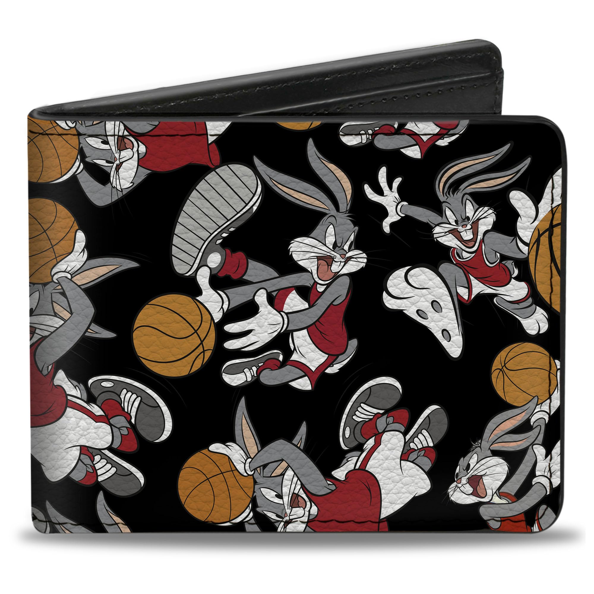 Buckle-Down Men's Bifold Wallet Bugs Bunny, Orange & Red, 4.0" x 3.5"