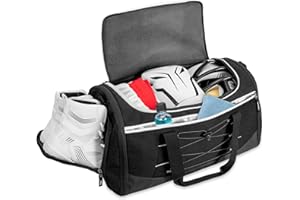 DSLEAF Boxing Gym Bag with Shoe Space and Expanded Design, Boxing Duffle Bag with Ventilated Mesh for All Gear, Suitable for MMA, BJJ, Kickboxing, Muay Thai and Other Combat Sports