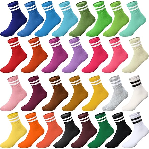 Busydd Womens Socks Casual Solid Color Crew Socks Fashion Cute Warm Socks Lightweight Cozy Socks For Women