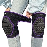 Men Women Knee Pads for Gardening, Soft Kneeling Kneepads for Flooring Work, Waterproof Knee Cushions for Floor Carpet Installers Mechanic, Gardener's Knee Protectors for Adult, Purple M (1 Pair)