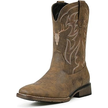 mens dress cowboy boots cheap Amazon Best Sellers: Best Men's Western FLOOR-LENGTH the Fresno Shedron Cowboy Chocolate Mother of the US WOMEN SIZE:11