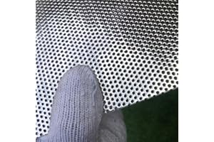 FengYoo Perforated Metal Sheets 19 Gauge 30"x15" Expanded Metal Mesh Aperture 1.5mm 0.06inch (About 1/16") Perforated Stainless Steel Sheet 304 Stainless Steel Mesh Screen Plate Panel