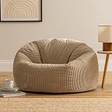 icon Kingston Cord Bean Bag Set of 2 Stone Beige Large 85cm view 3