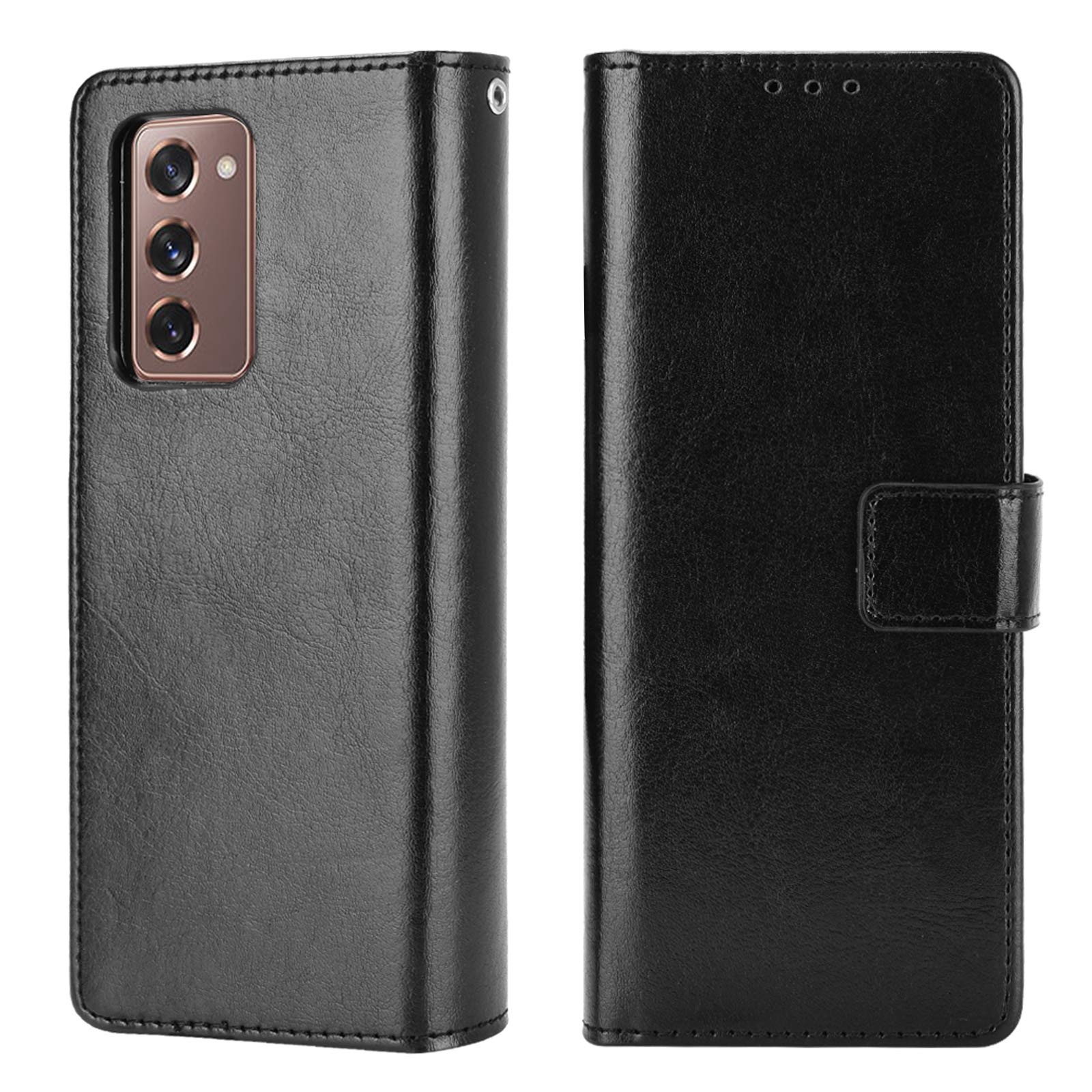 Miimall for Samsung Galaxy Z Fold 2 Flip Case, Retro Premium Leather Wallet Case with Card Slots Magnetic Closure Protective Cover Case for Samsung Galaxy Z Fold2 2020