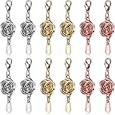12 Pieces Magnetic Jewelry Clasps Rose Magnetic Clasps Extender Lobster Clasp Closures Jewelry Clasp for Necklaces Bracelets Jewelry Making