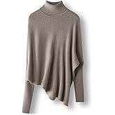 Ciovkis Women's Merino Wool Blend Oversized Sweater 2025 Fall Winter Turtleneck Batwing Sleeve Loose Fit Pullover Sweater