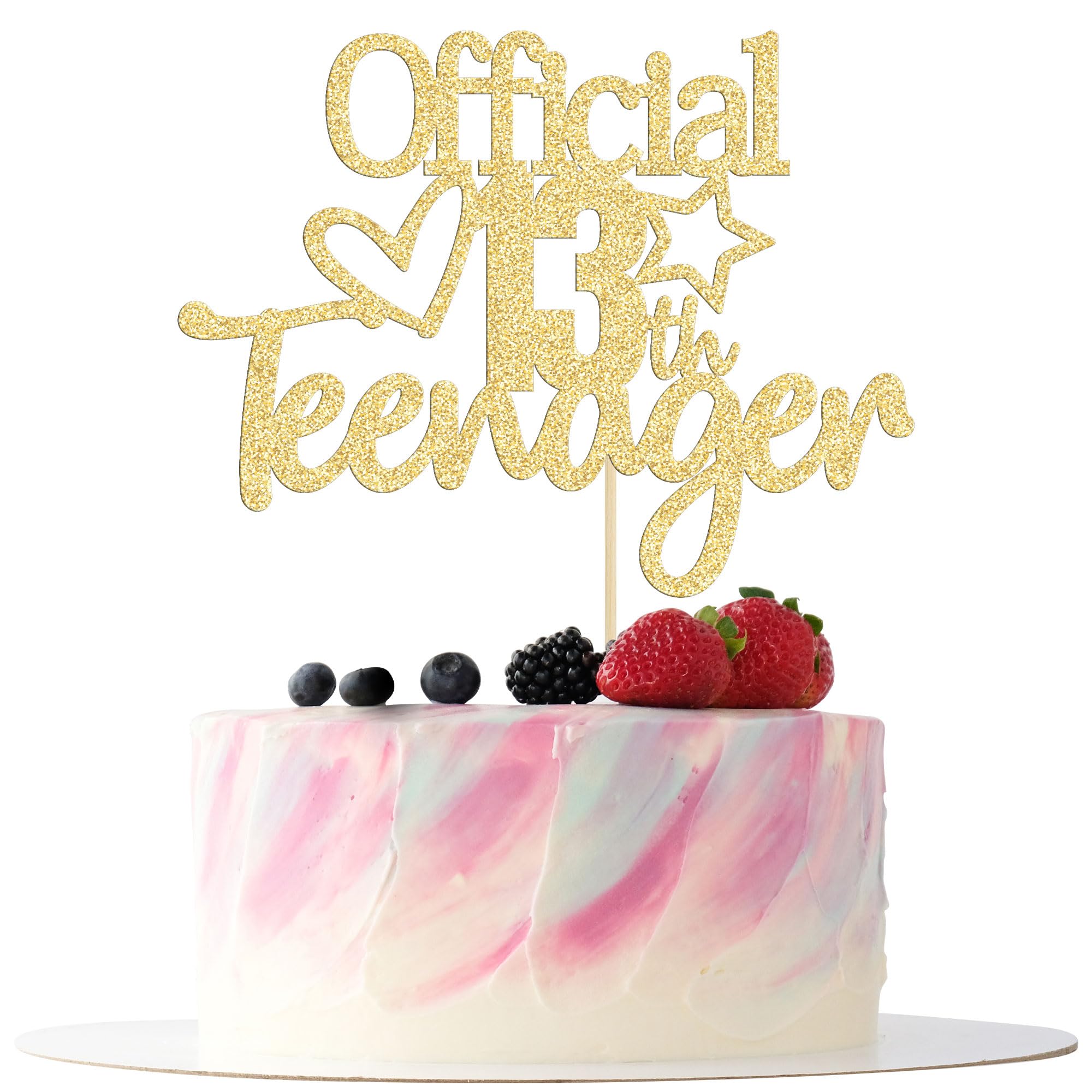 Gyufise Gold Giltter Official Teenager 13 Cake Topper 13 Cake Topper 13th Birthday Cake Decoration for Teens 13th Birthday Party Decoration Supplies