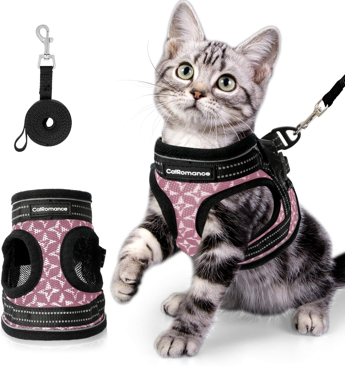 CatRomance Cat Harness and Leash Escape Proof, Adjustable Cat Harness