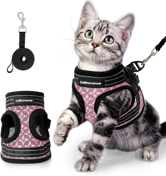 CatRomance Cat Harness and Leash Escape Proof, Adjustable Cat Harness