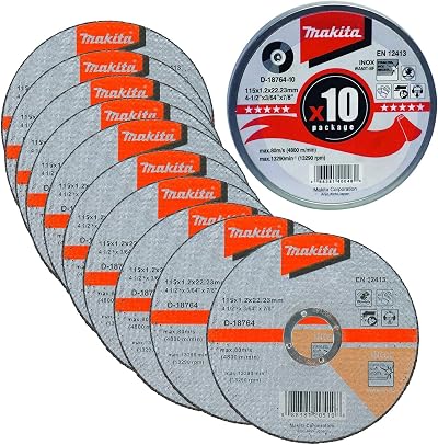 Makita D-18764-10 Thin Cut Off Wheels 115mm Pack of 10 WA60T