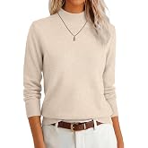 ANRABESS Women's Long Sleeve Mock Neck Pullover Sweaters | Lightweight Crewneck Sweater, 2026 Fall Fashion Outfits, Soft Knitted,Work Business Casual Top，Everyday Wear Winter Clothing