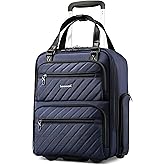 LUGGEX Underseat Carry On Luggage with Wheels, UDK Stylish Lightweight Under Seat Luggage, Soft Sided Personal Item Suitcase for Short Trip (UX-Core, Blue Black, 16 Inch)