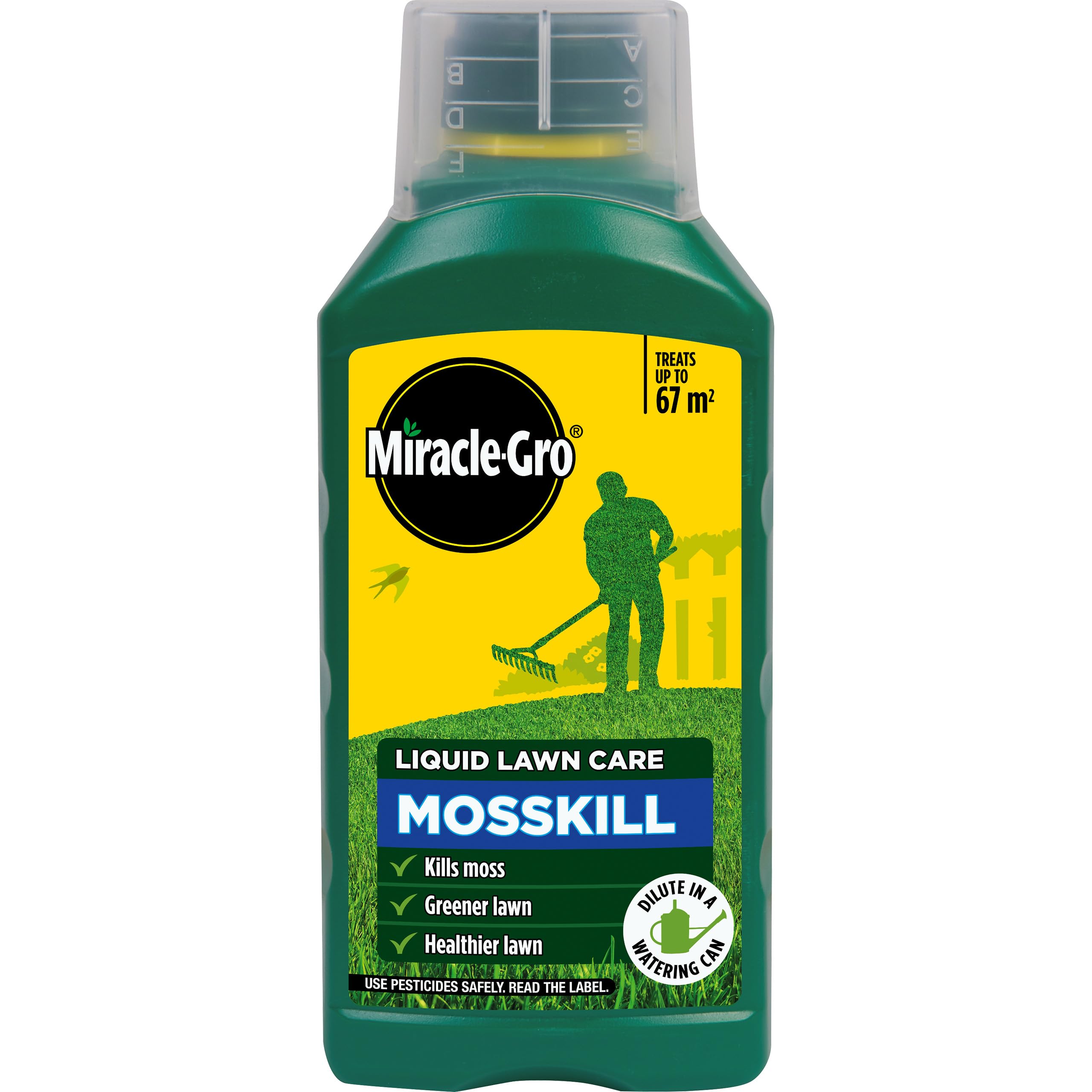 Miracle-Gro Mosskill Liquid Lawn Care, 1 litre concentrate, 67 m² coverage