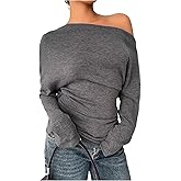 MakeMeChic Women's Off The Shoulder Tee Shirts Ruched Dolman Sleeve Tops