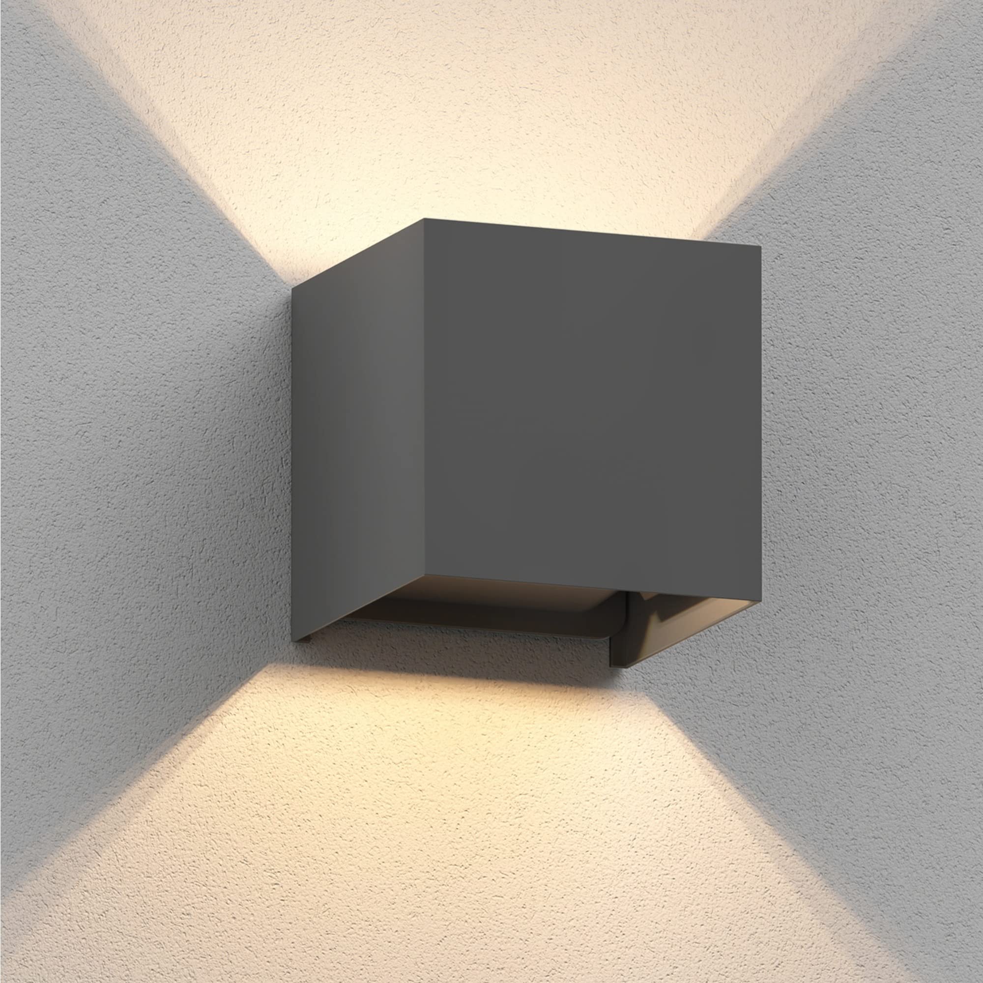 ledscom.de Wall Light CUBEL for Outdoors, IP65, up/Downlight, Anthracite matt, Square, 1x G9 max. 10W