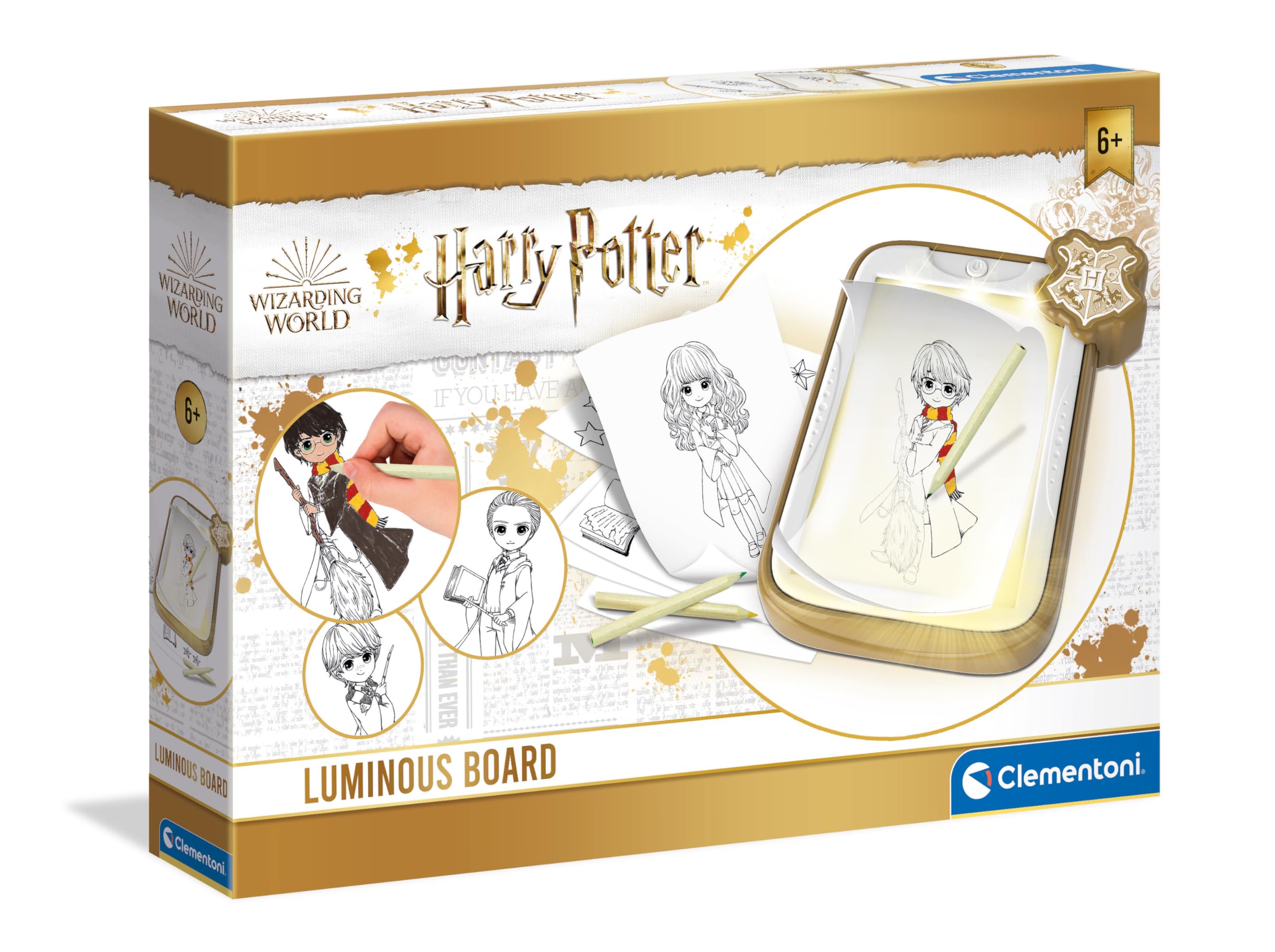 Clementoni- Luminous Harry Potter Drawing Board: Trace & Create Magical Pictures! (7+ Years)