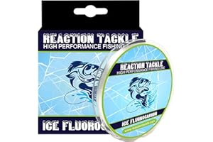 Reaction Tackle Ice Fluorocarbon Fishing Line - High Strength, Abrasion-Resistant, Fast-Sinking, Virtually Invisible, with Added Sensitivity