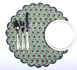 Ridhi Bo-ho Round Place Mat Double Layer Floral