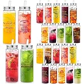 Skylety 24 Pcs Thank You Cups for Coworkers 17 oz Large Inspirational Reusable Tumblers with Lid Straw Employee Appreciation Plastic Cups Valentines Day Gifts for Women Men Staff Team Teachers