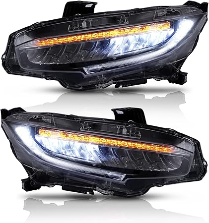 Amazon Useka ホンダ シビック ヘッドライト ヘッドランプ 全ledライト ハイエンド 左右2点セット新品 16年以後 Led For Honda Civic 16 Up Led Tail Light ヘッドライト本体 車 バイク