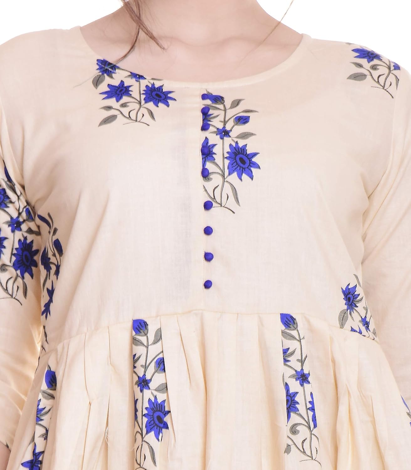 fashioto women's cotton anarkali kurti with palazzo pant set